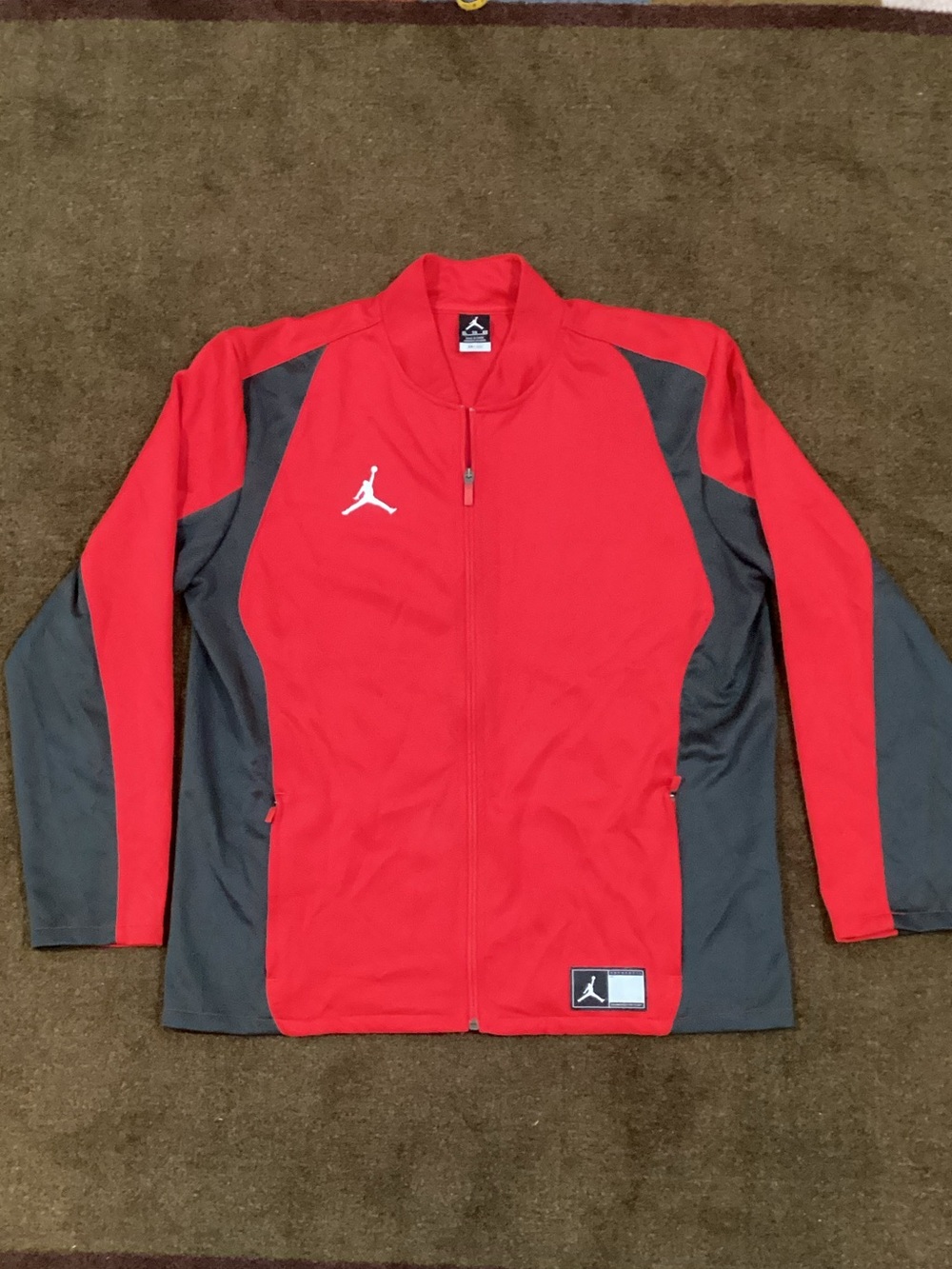 Jordan Red and Gray Performance Full-Zip Jacket